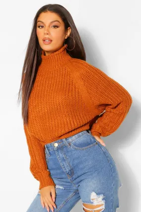 Chunky High Neck Crop Sweater