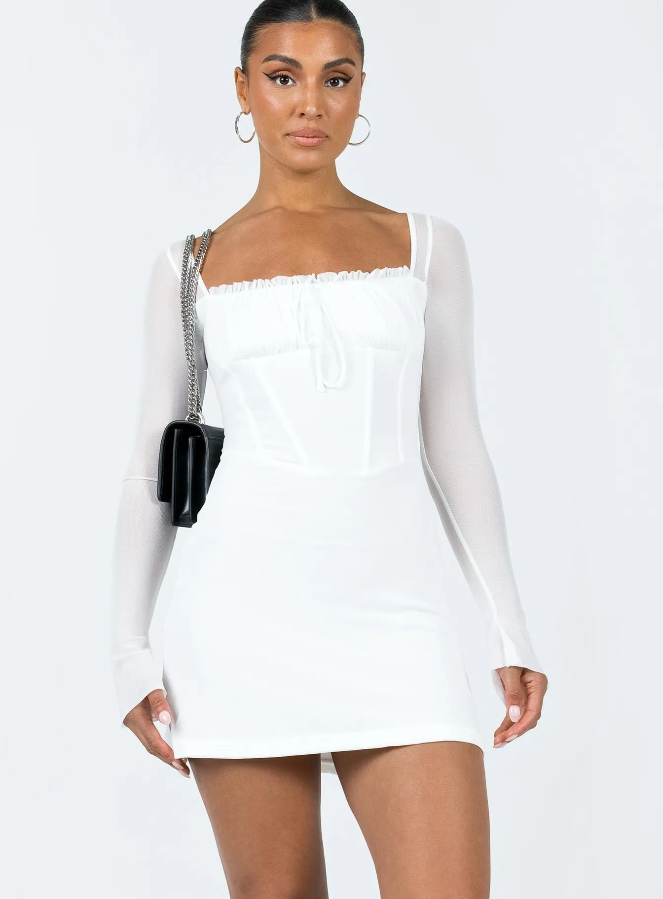 Clermont Corset Mini Dress White