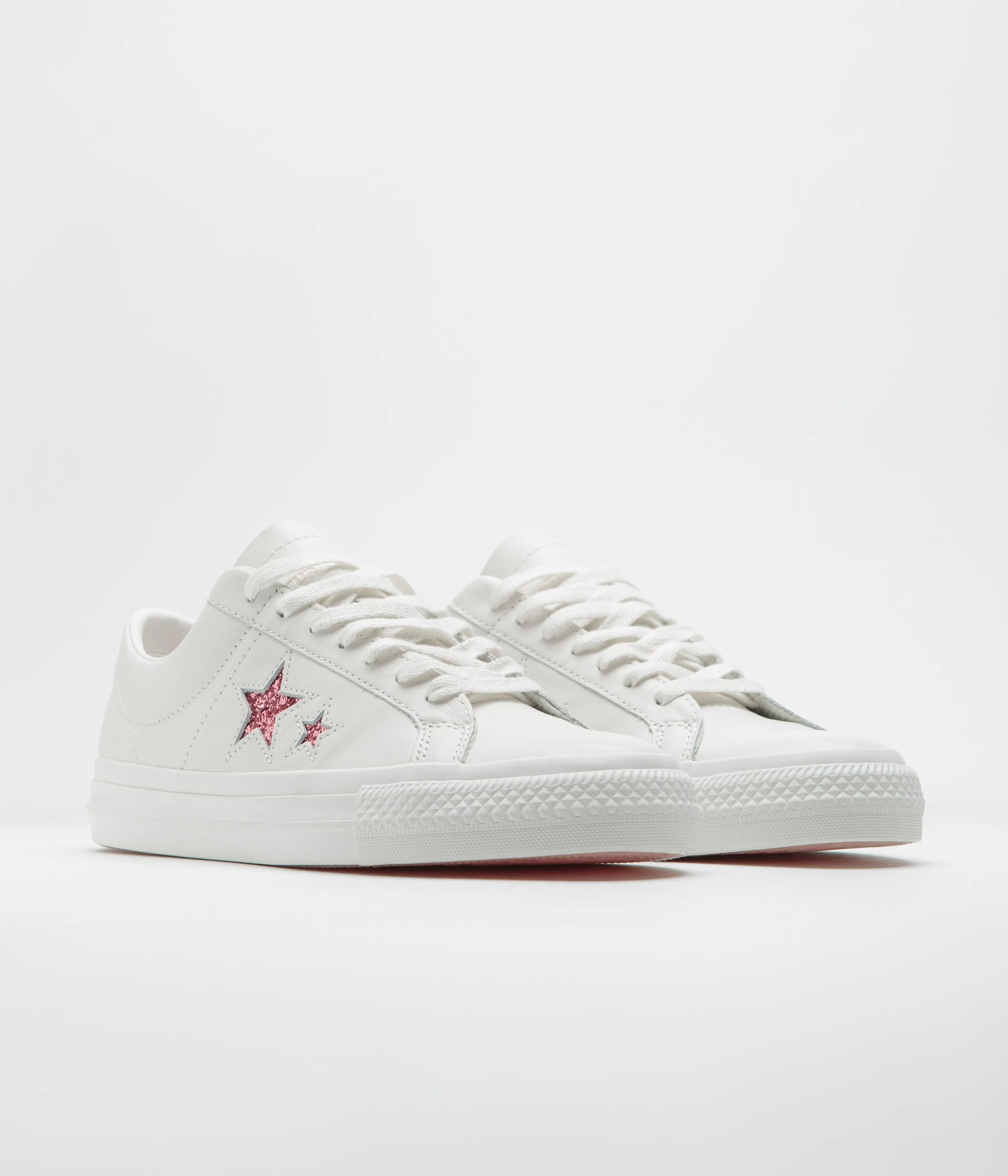 Converse x Turnstile One Star Pro Ox Shoes - White / Pink / White