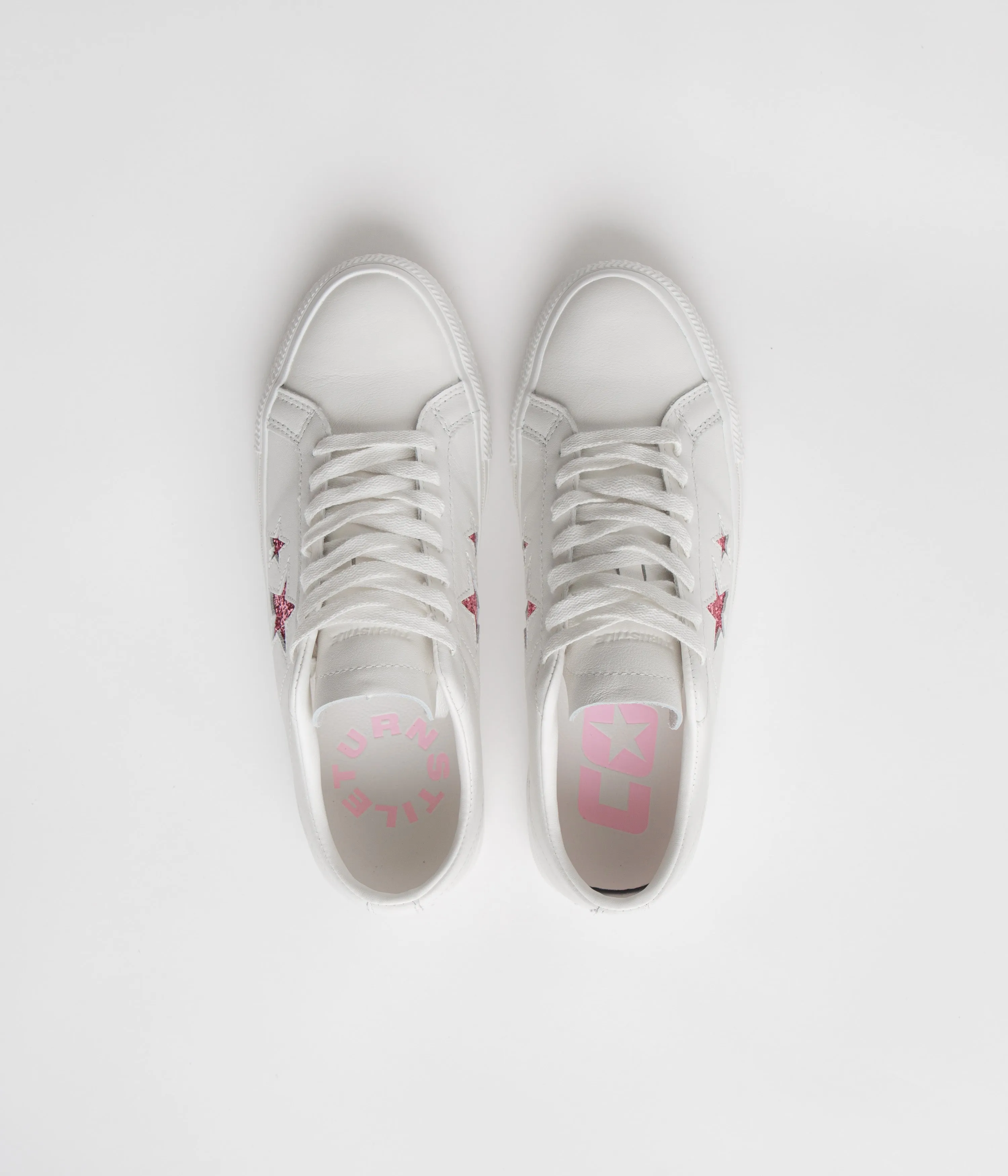 Converse x Turnstile One Star Pro Ox Shoes - White / Pink / White