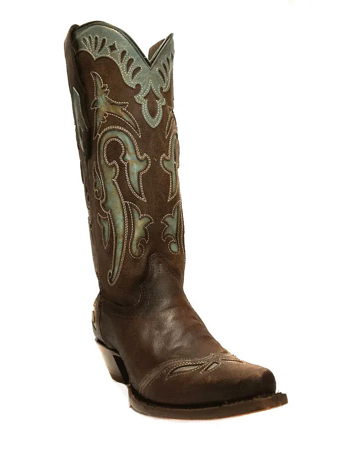 Corral C3925 Ladies Inlay & Embroidery Wing Tip Western Boot Brown