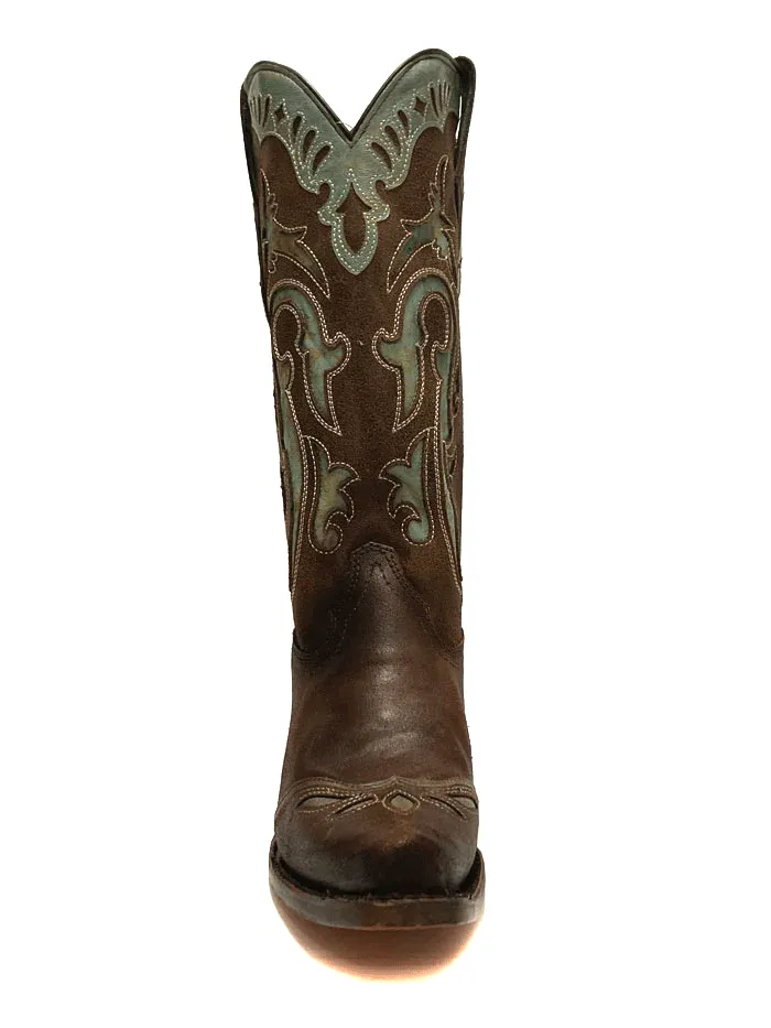 Corral C3925 Ladies Inlay & Embroidery Wing Tip Western Boot Brown