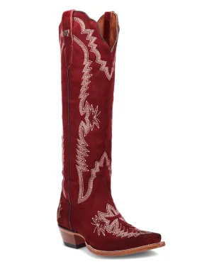 Dan Post DP5153 Womens MARLOWE Snip Toe Suede Boot Burgundy Red