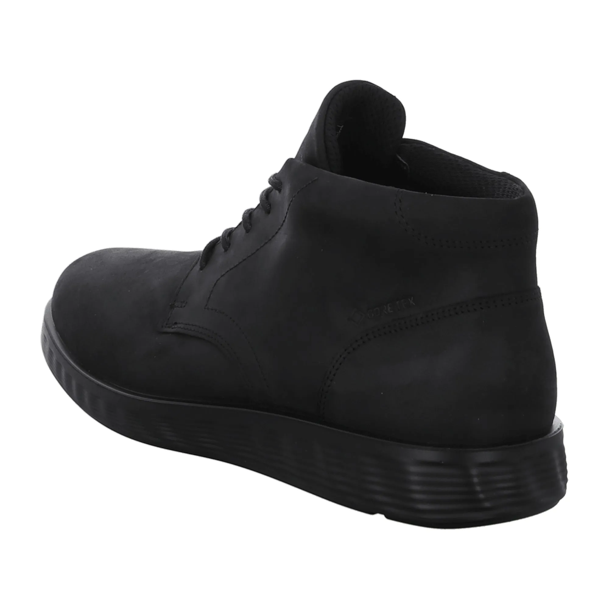 Ecco Men's Comfort Boots - Durable Black Lace-up Boots for Stylish Young Adults