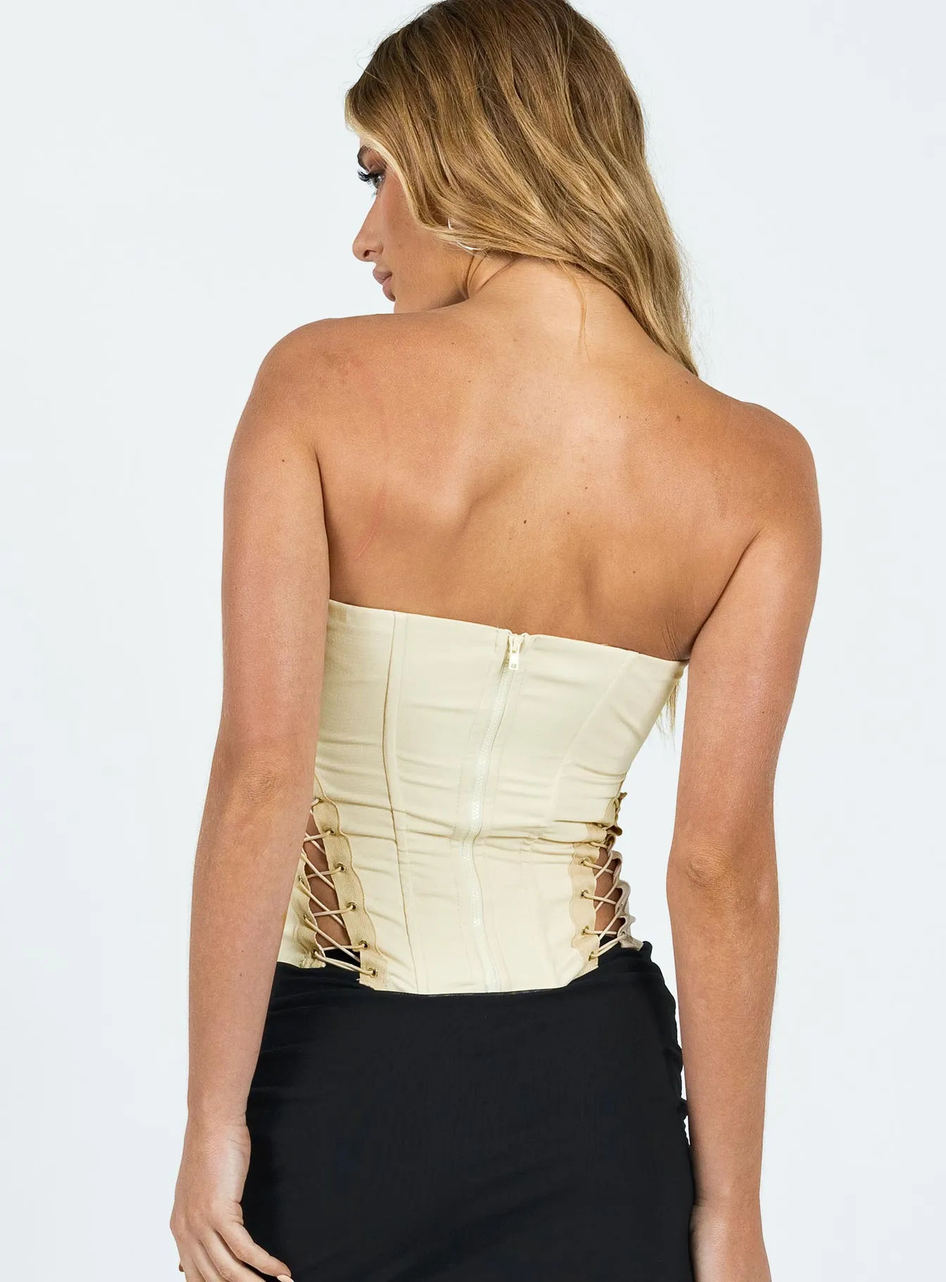 Eden Lace Up Corset Cream