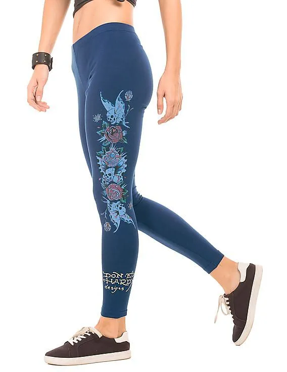 EdHardy Women Skinny Fit Printed Leggings