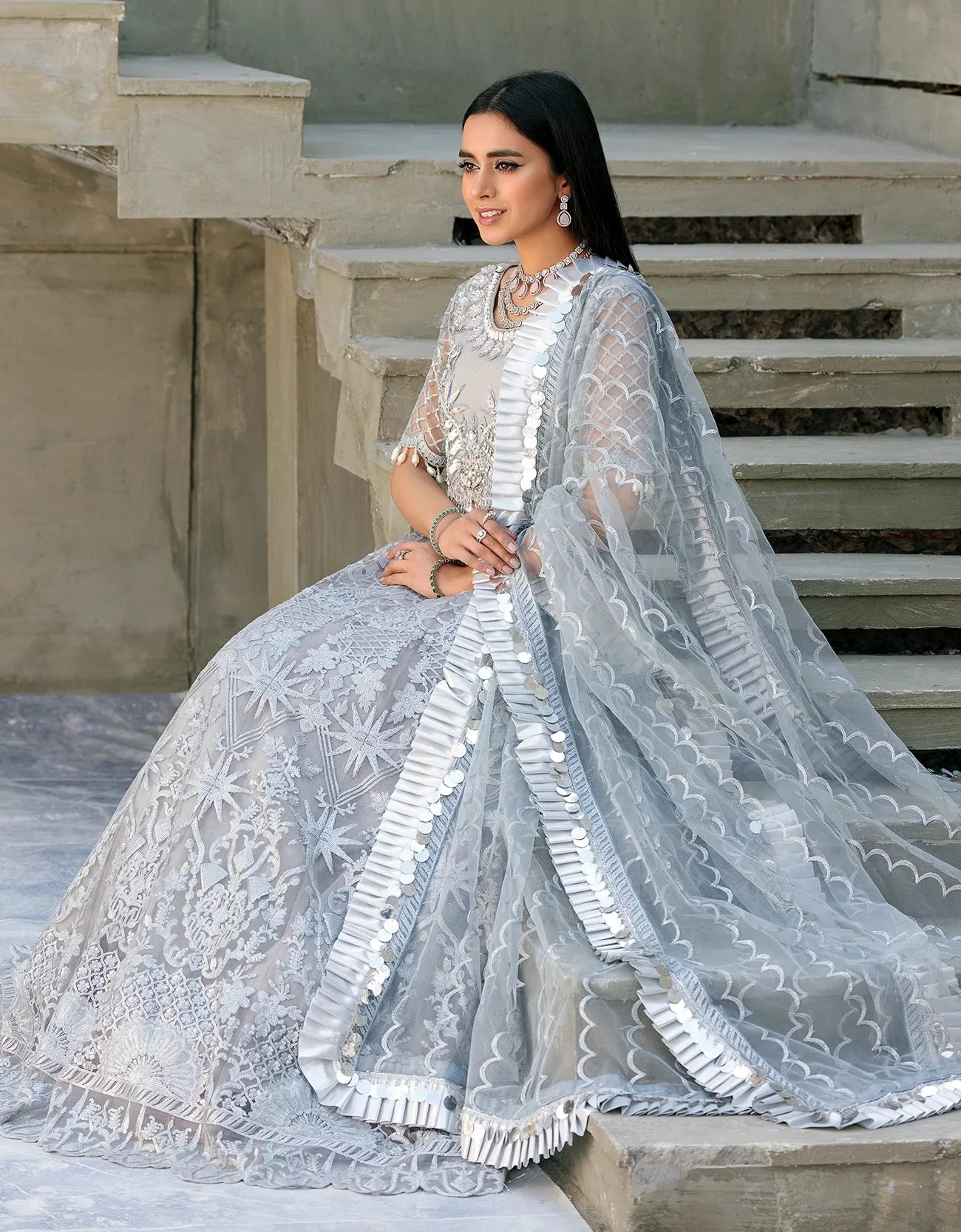 Emaan Adeel Belle Robe Luxury Net Unstitched 3Pc Suit BL-405