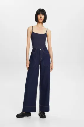 Esprit Retro Wide Leg Jeans In Blue Rinse