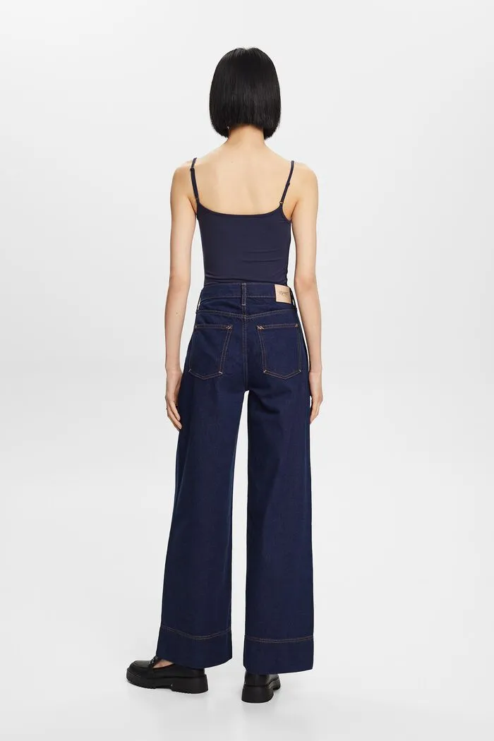 Esprit Retro Wide Leg Jeans In Blue Rinse