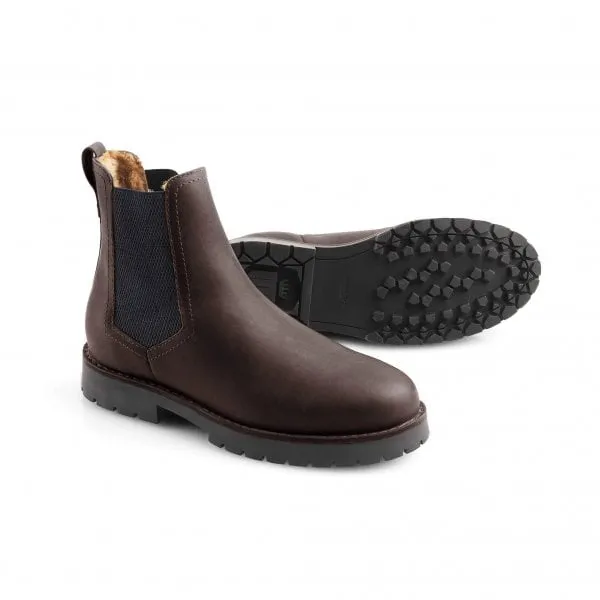 Fairfax & Favor Womens Sheepskin Boudica Chelsea Boot in Mahogany