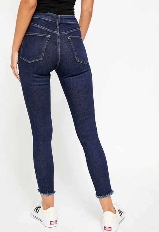 Free People - Dark Blue Rain High Waist Jeggings