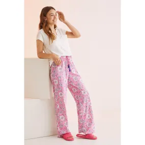 Fuchsia Pink Printed  Cotton Bottoms