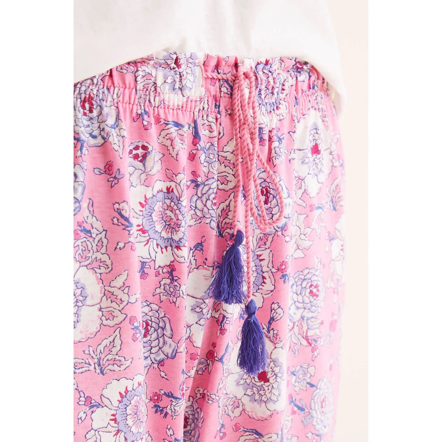 Fuchsia Pink Printed  Cotton Bottoms