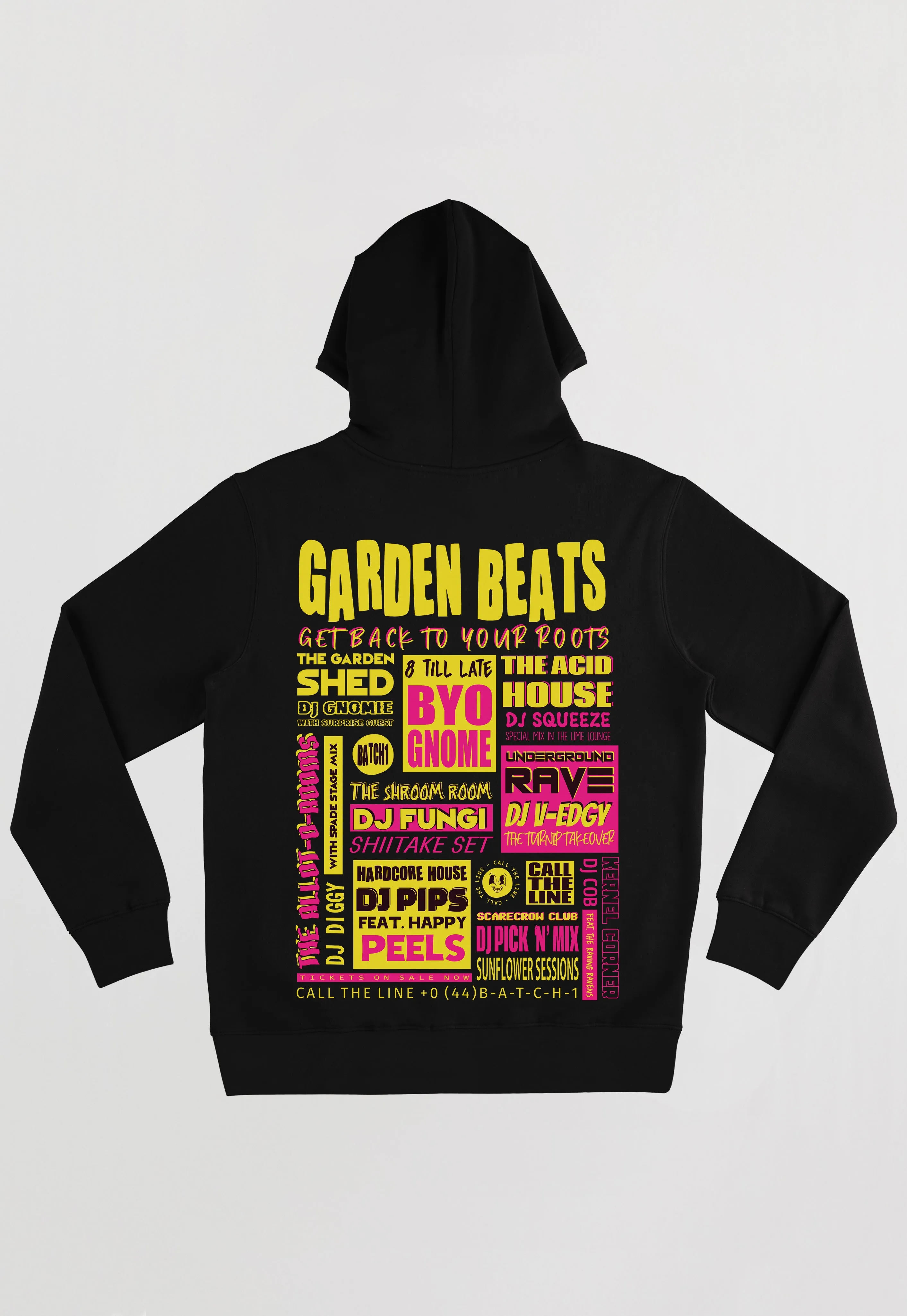 Garden Beats Men's Festival Poster Hoodie