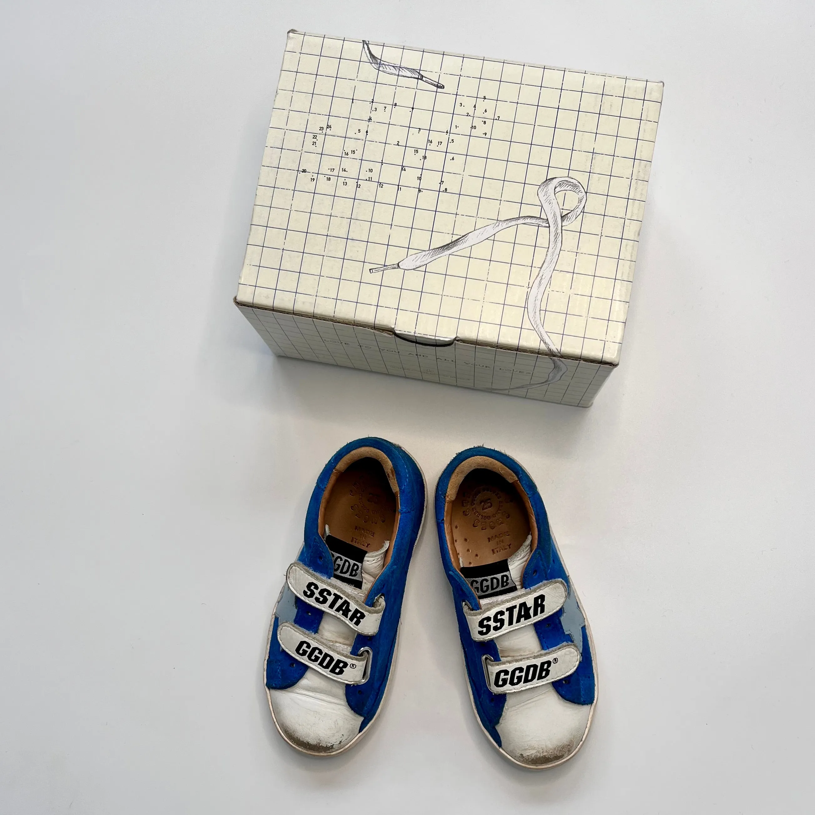 Golden Goose Blue Suede Sneakers: Size EU 25