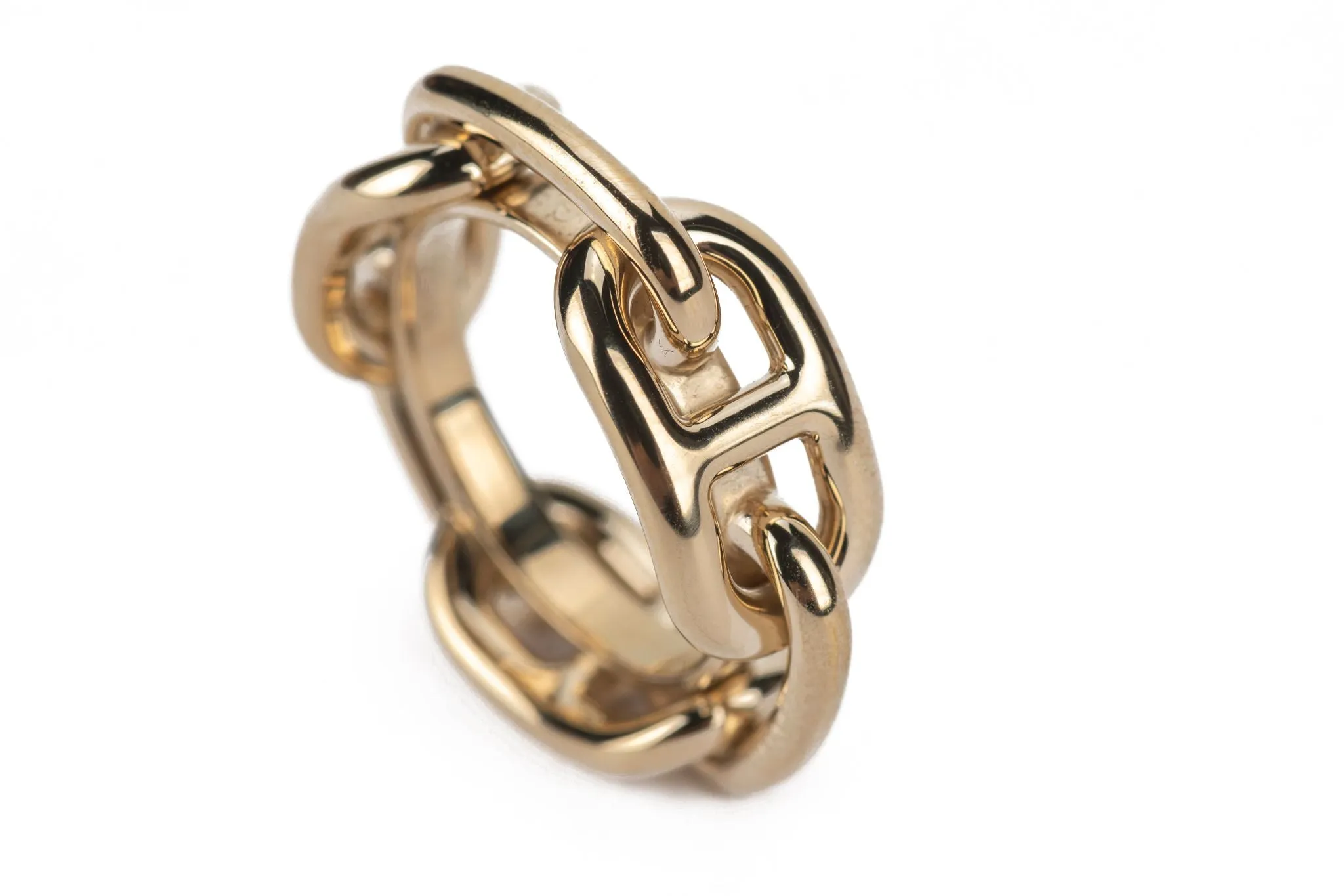 Hermès New Gold Chain d'Ancre Scarf Ring