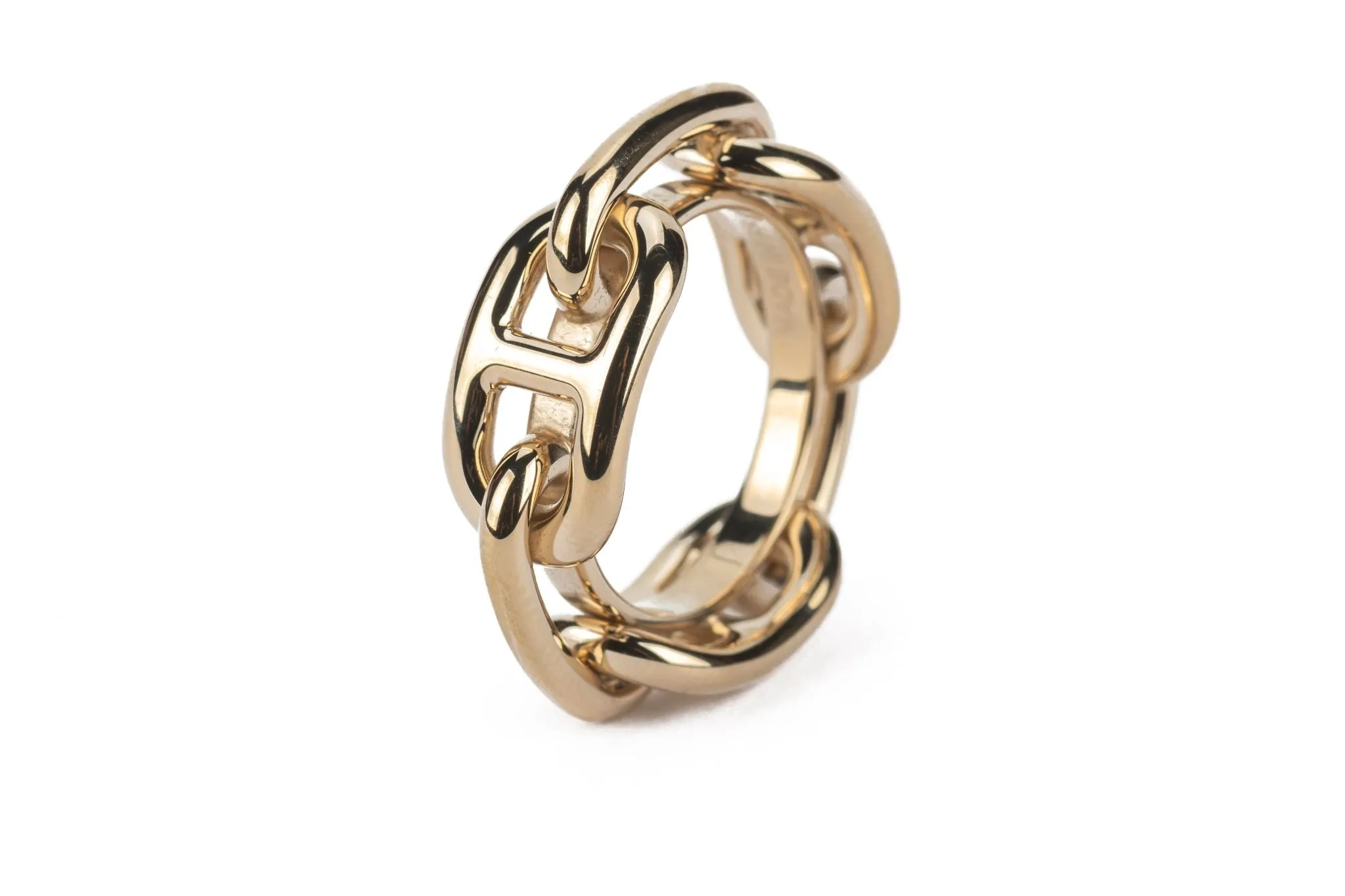 Hermès New Gold Chain d'Ancre Scarf Ring