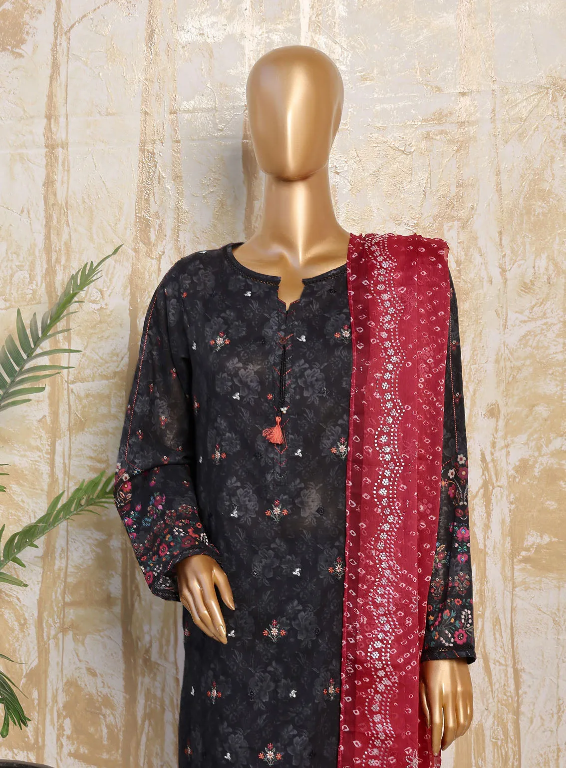 HZ Textile Premium Festive Embroidered Lawn 3 Piece Unstitched Suit HZ24PE PEC-780