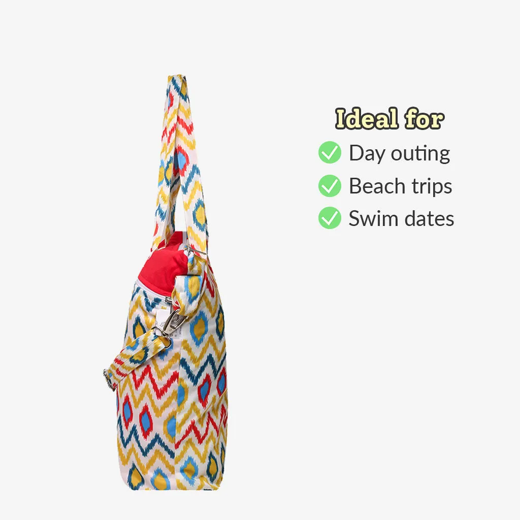 Ikat Chevron - Waterproof Diaper Tote