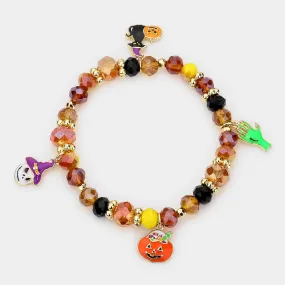 iLLASPARKZ Halloween Theme Charms Faceted Beads Stretch Bracelet