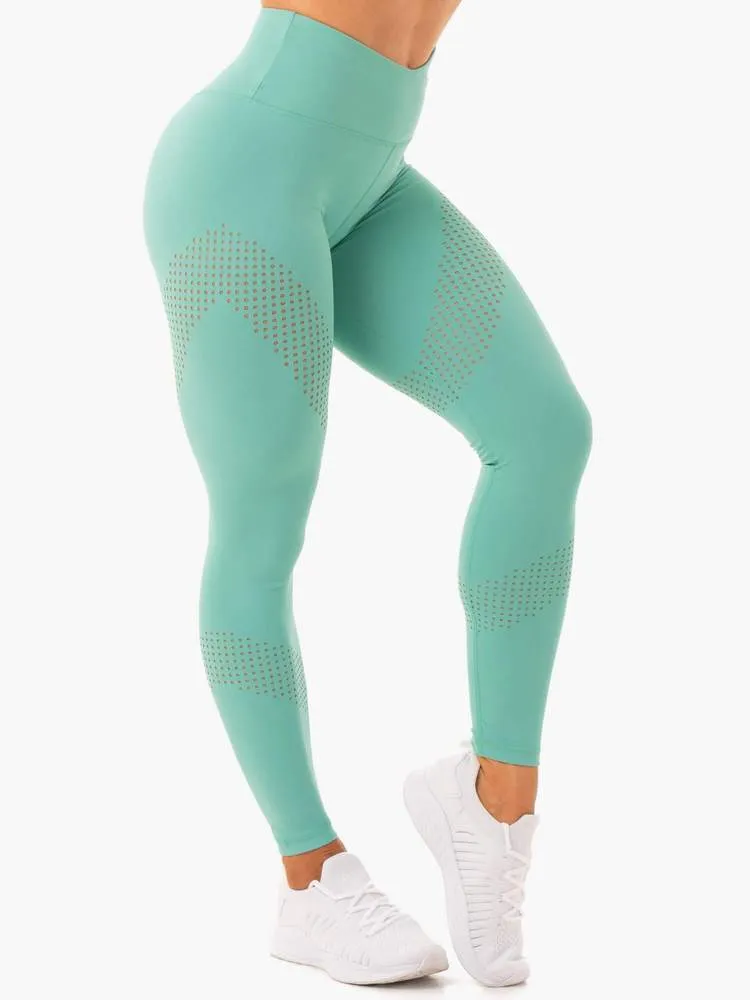 IMPACT HIGH WAISTED LEGGINGS - TURQUOISE