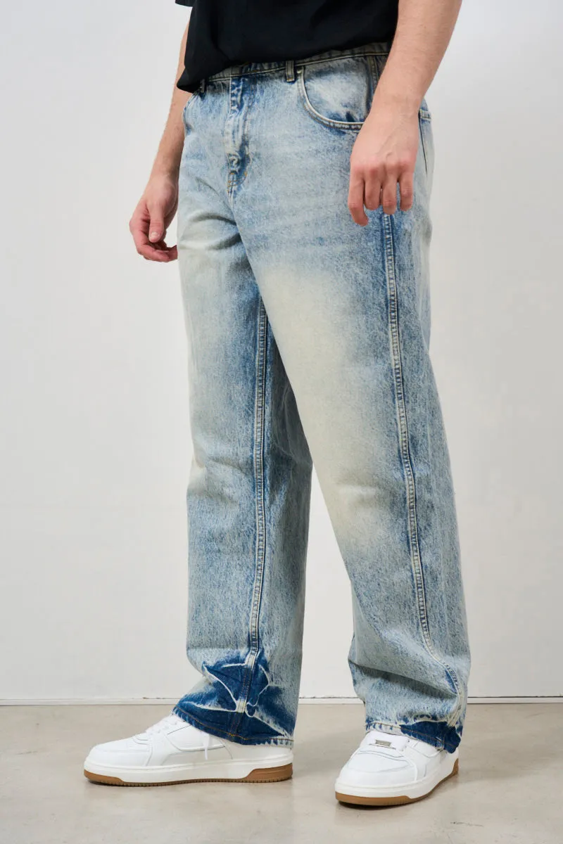 Jeans uomo dritto con effetto sbiadito