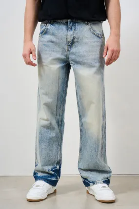 Jeans uomo dritto con effetto sbiadito