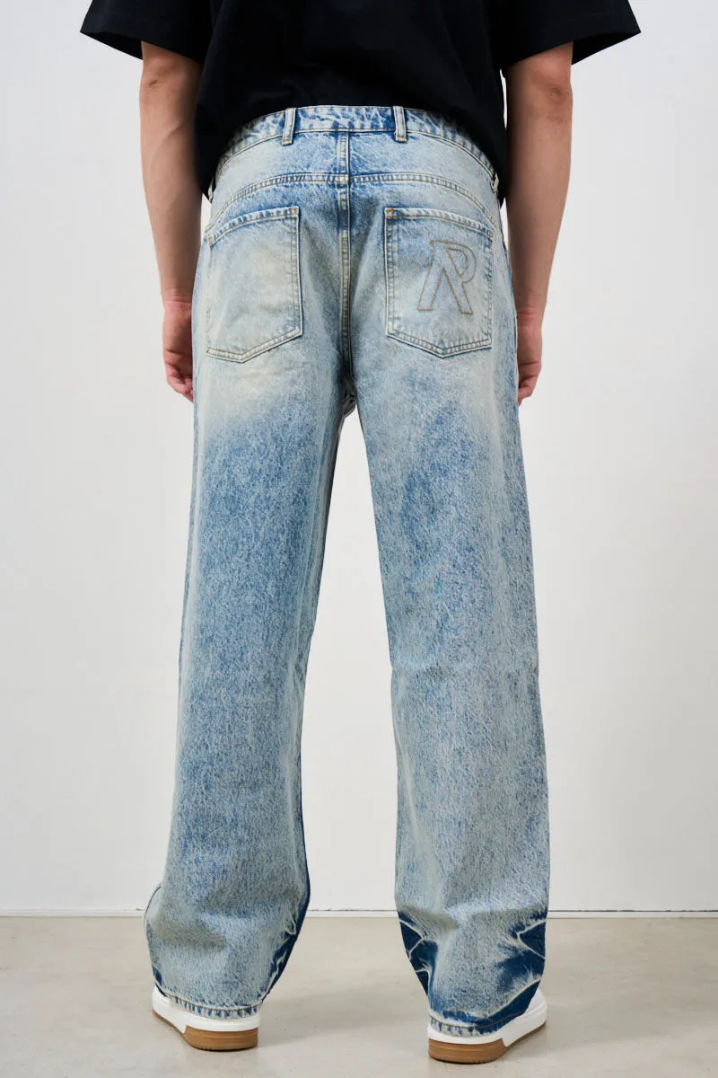 Jeans uomo dritto con effetto sbiadito