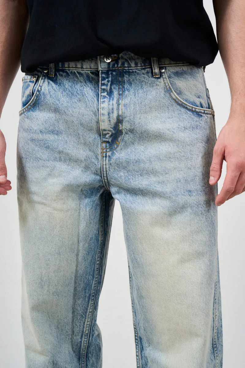 Jeans uomo dritto con effetto sbiadito