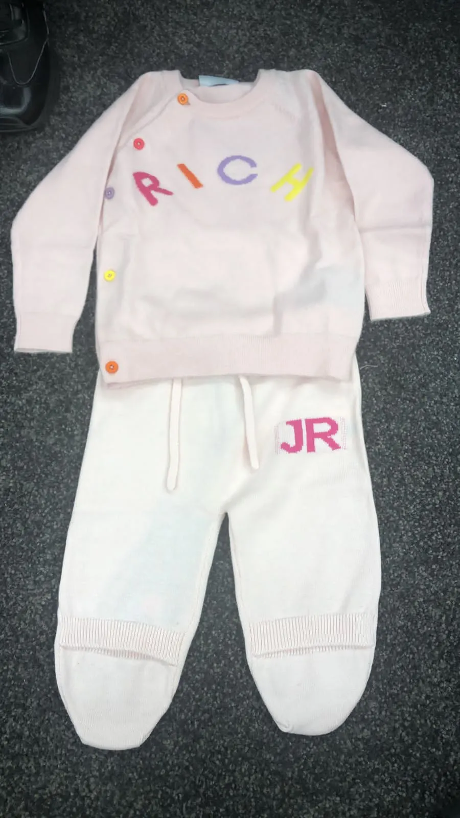 John Richmond Track Suit Set Logo Pink-White