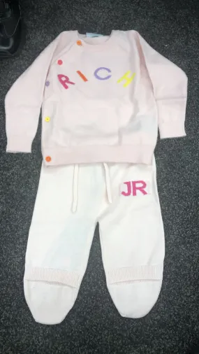 John Richmond Track Suit Set Logo Pink-White