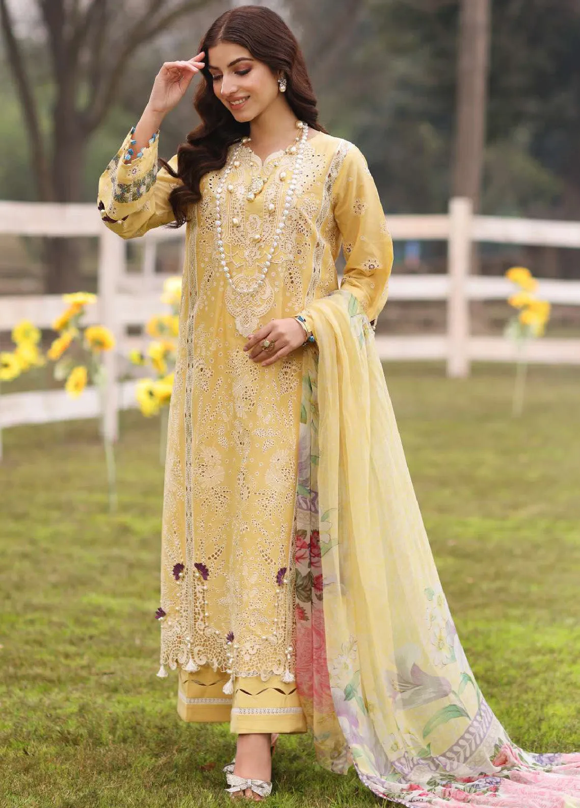 Kahf Festive Luxury Embroidered Lawn 3 Piece Unstitched Suit K24FLL-05 SAHAR