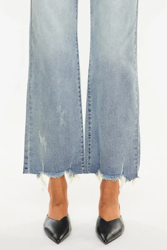 Kan Can High Rise Slim Wide Leg Jeans