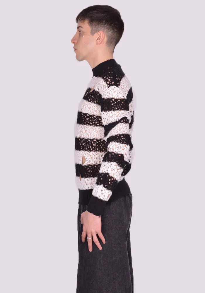 LIBERAL YOUTH MINISTRY LYM05N001 STRIPES KNIT SWEATER KNIT BLACK/WHITE