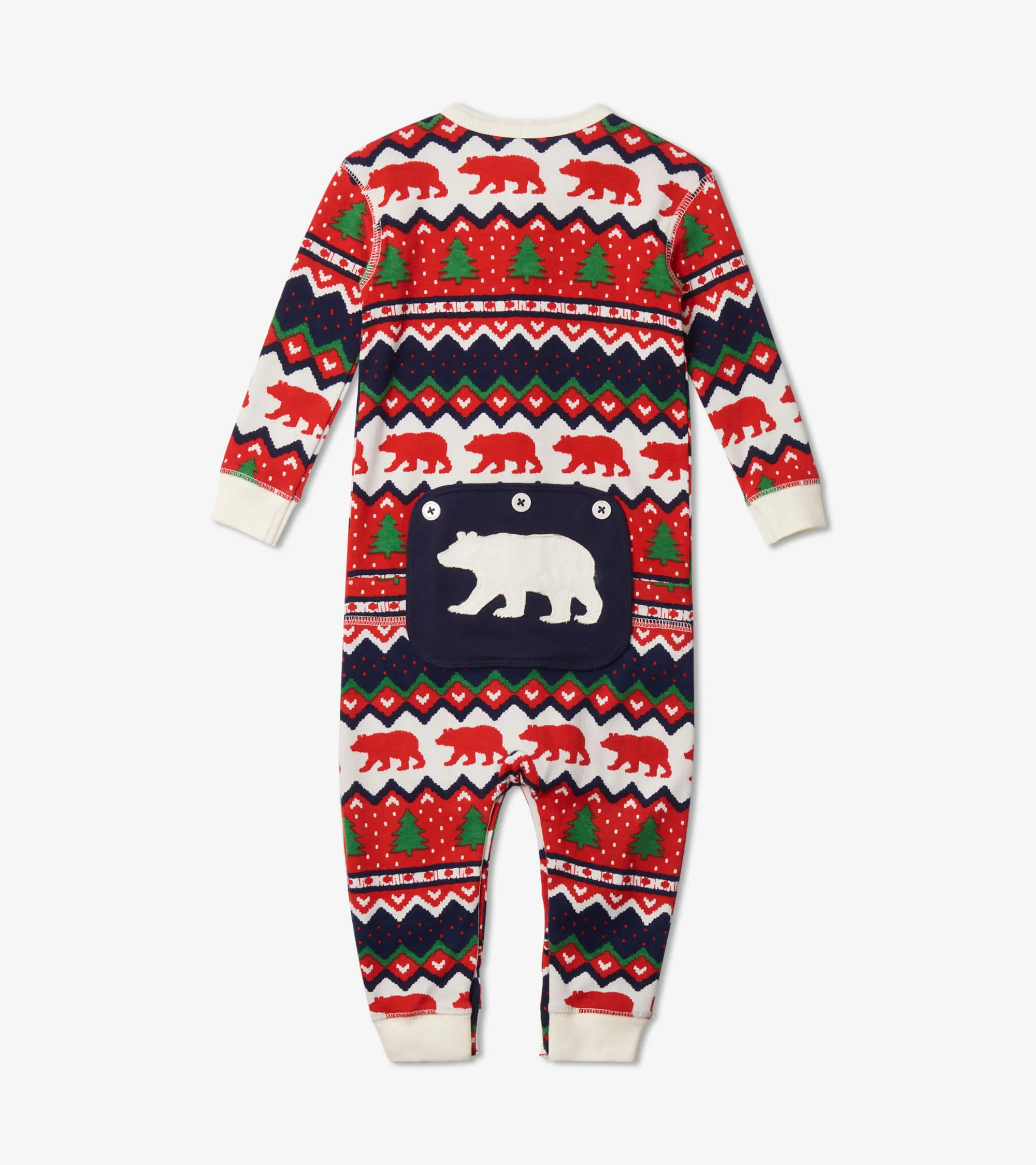 Little Blue House Fair Isle Bear Union Suit