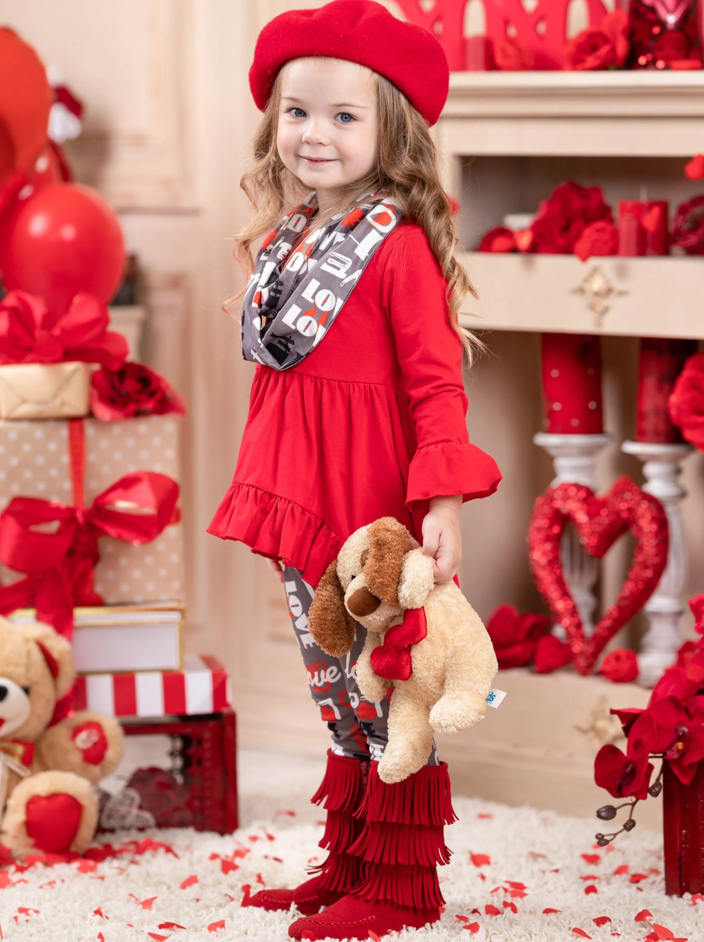 Lots of Love Tunic, Scarf and Legging Set