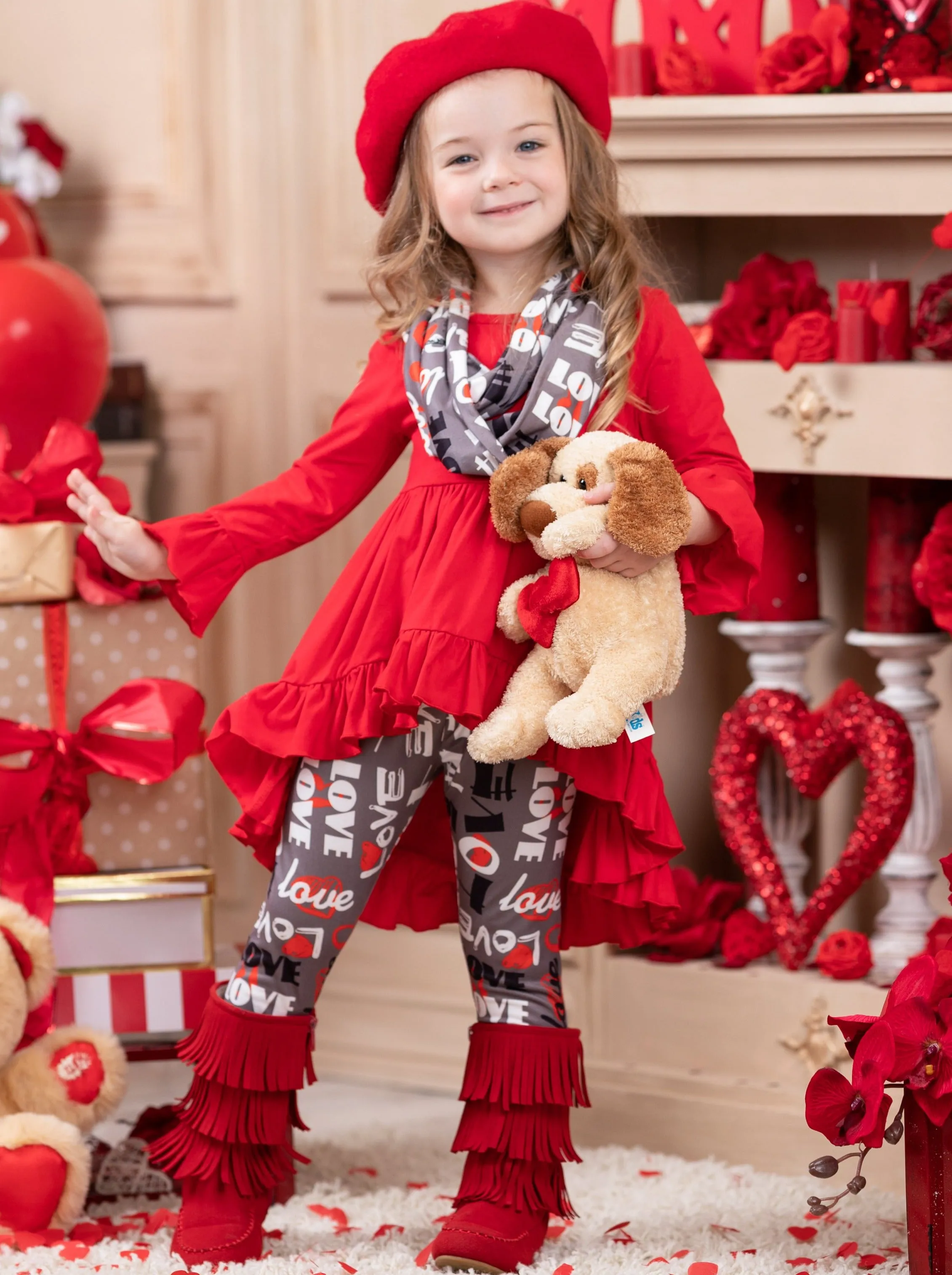 Lots of Love Tunic, Scarf and Legging Set