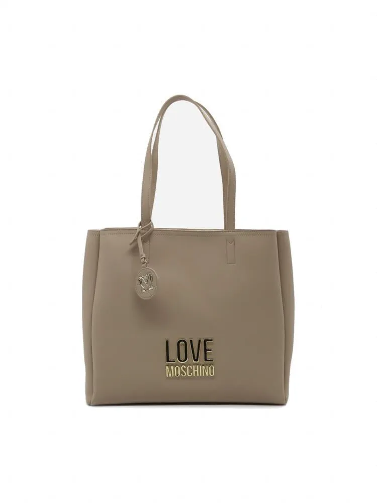 Love Moschino Logo Plaque Zipped Tote Bag