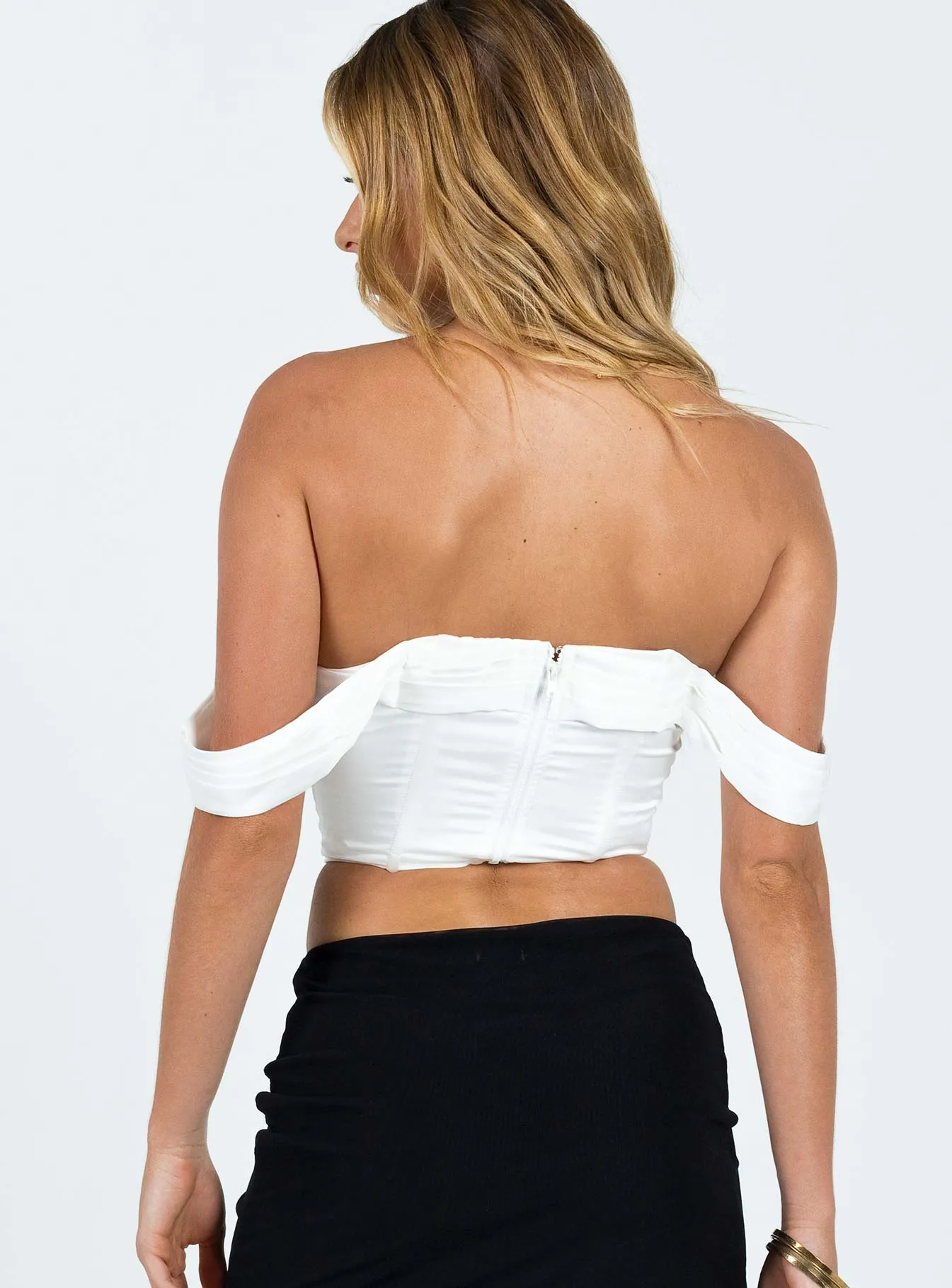 Maila Corset Top White