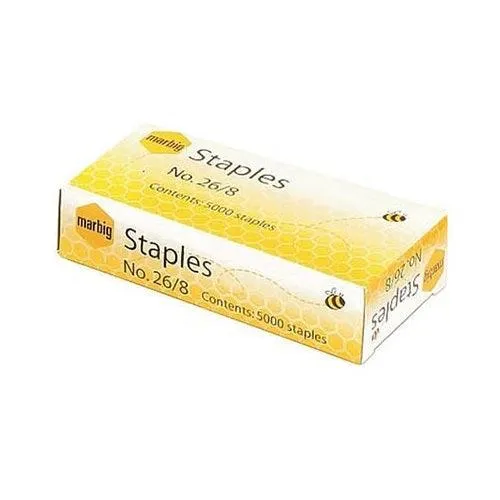 Marbig Staples 26/8 Box 5000 10 Pack Bulk