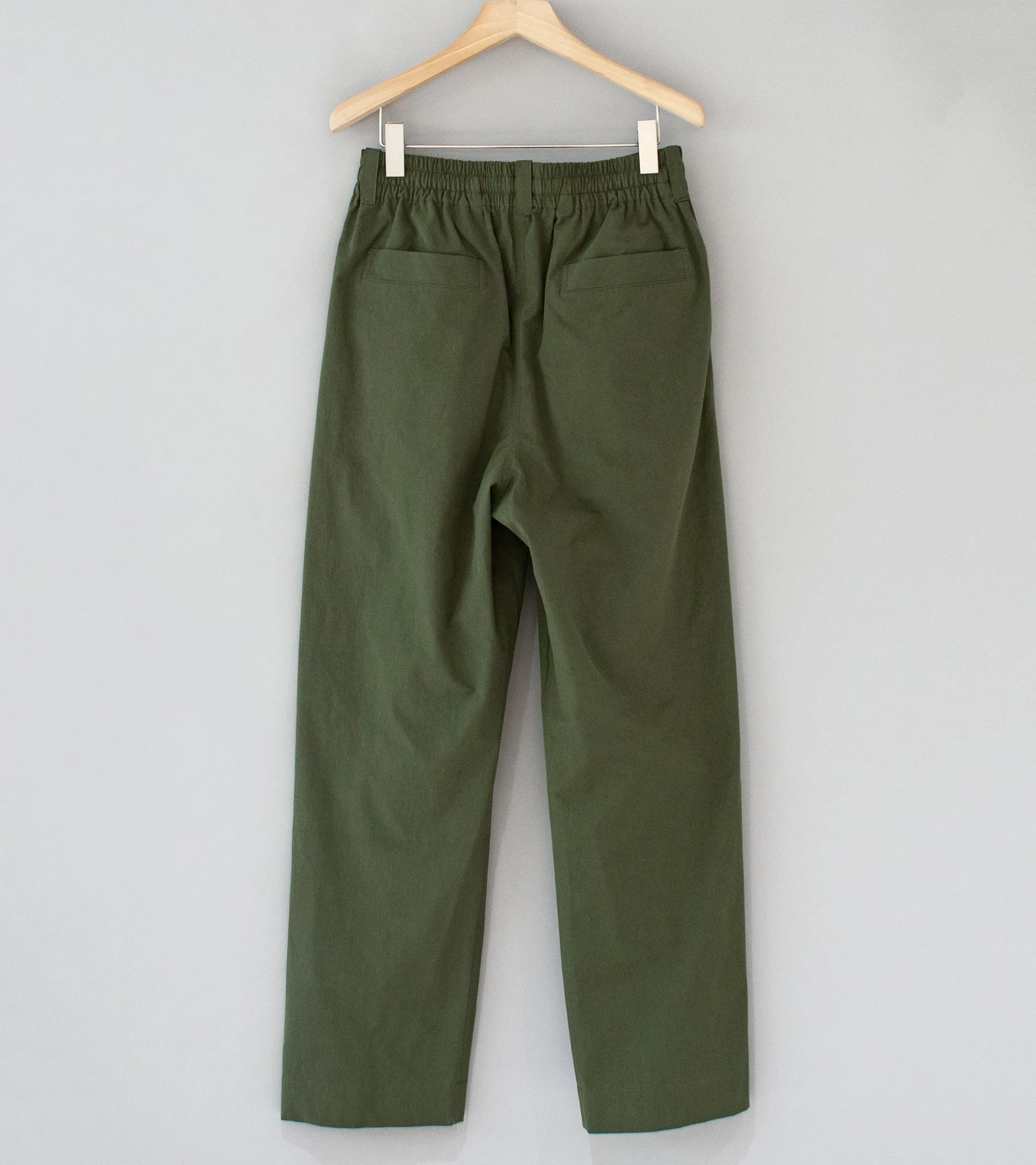 Margaret Howell 'Pull On Trouser' (Khaki Green Dense Cotton Poplin)