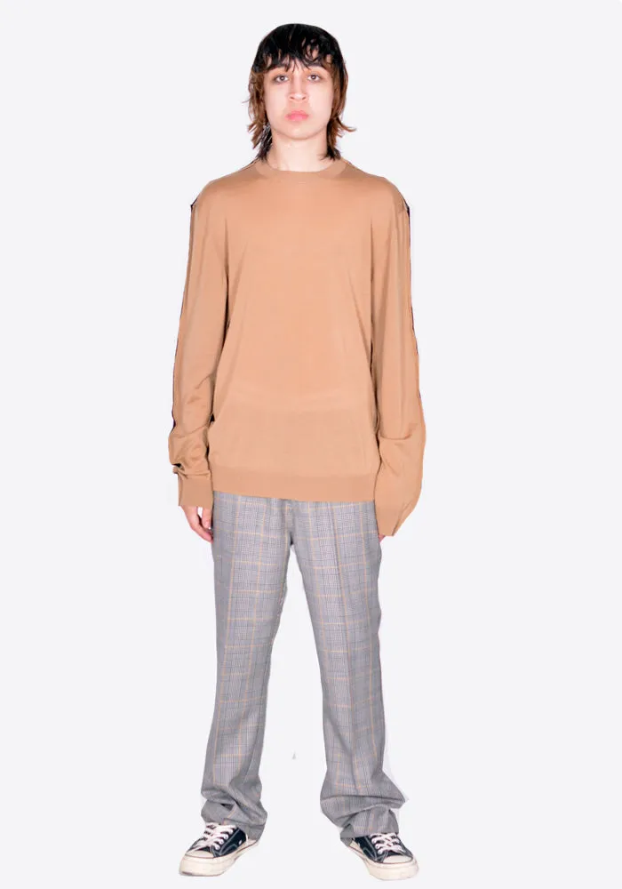 MARNI GCMG0265Q0 LIGHT WOOL BICOLOR SWEATER DUNE/BLACK