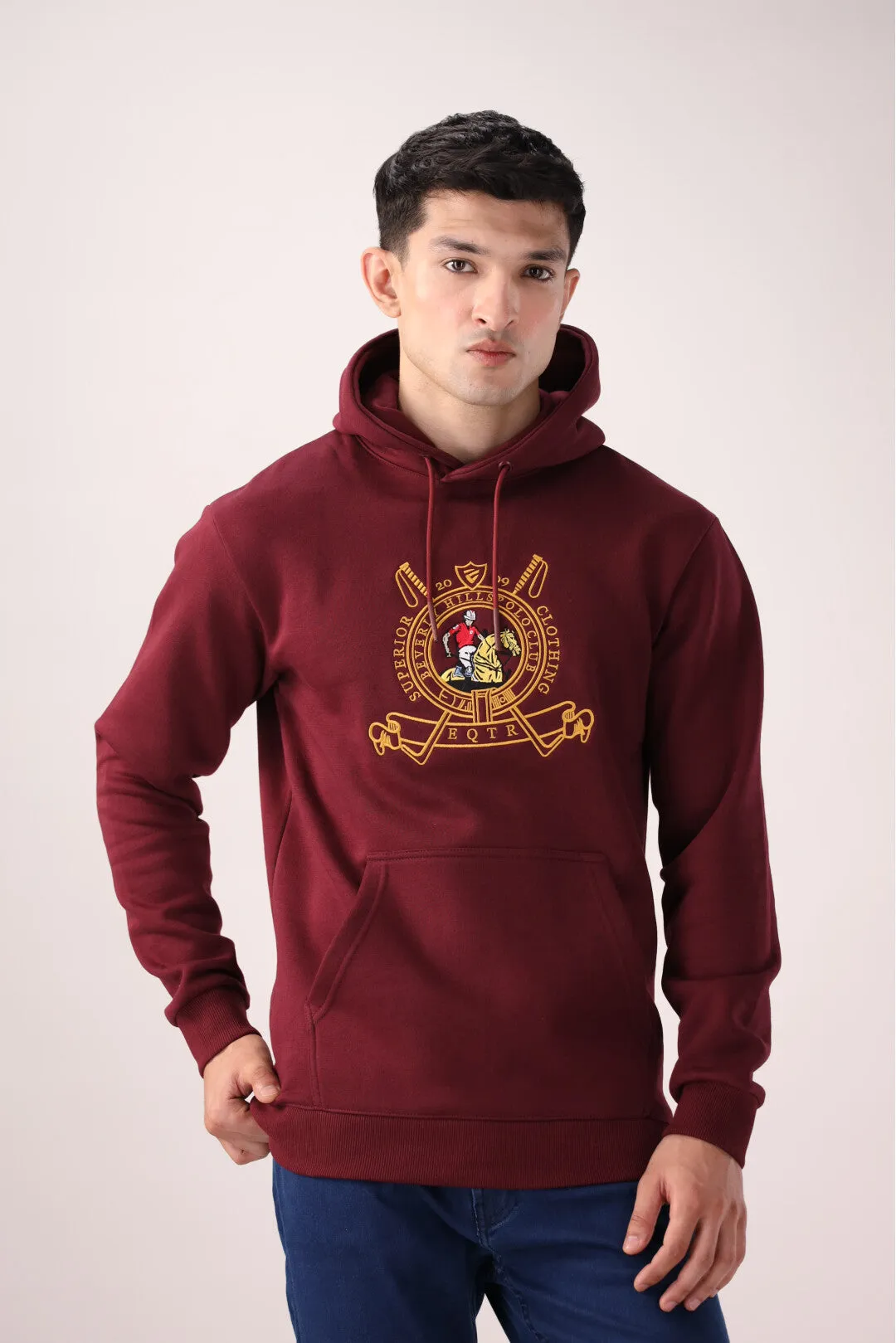 Maroon Graphic Fleece Hoodie