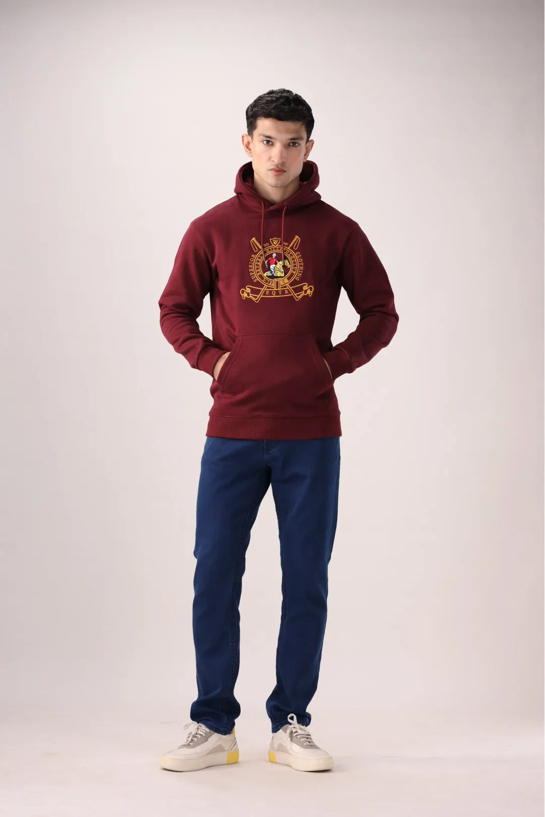 Maroon Graphic Fleece Hoodie