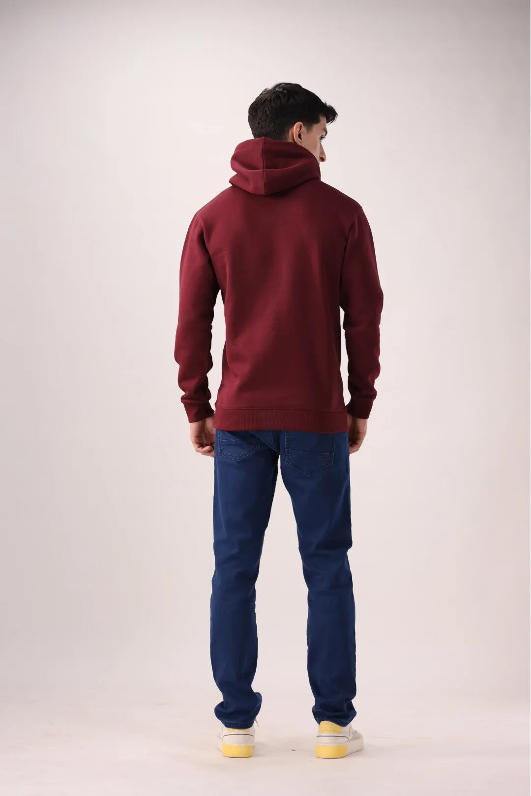 Maroon Graphic Fleece Hoodie