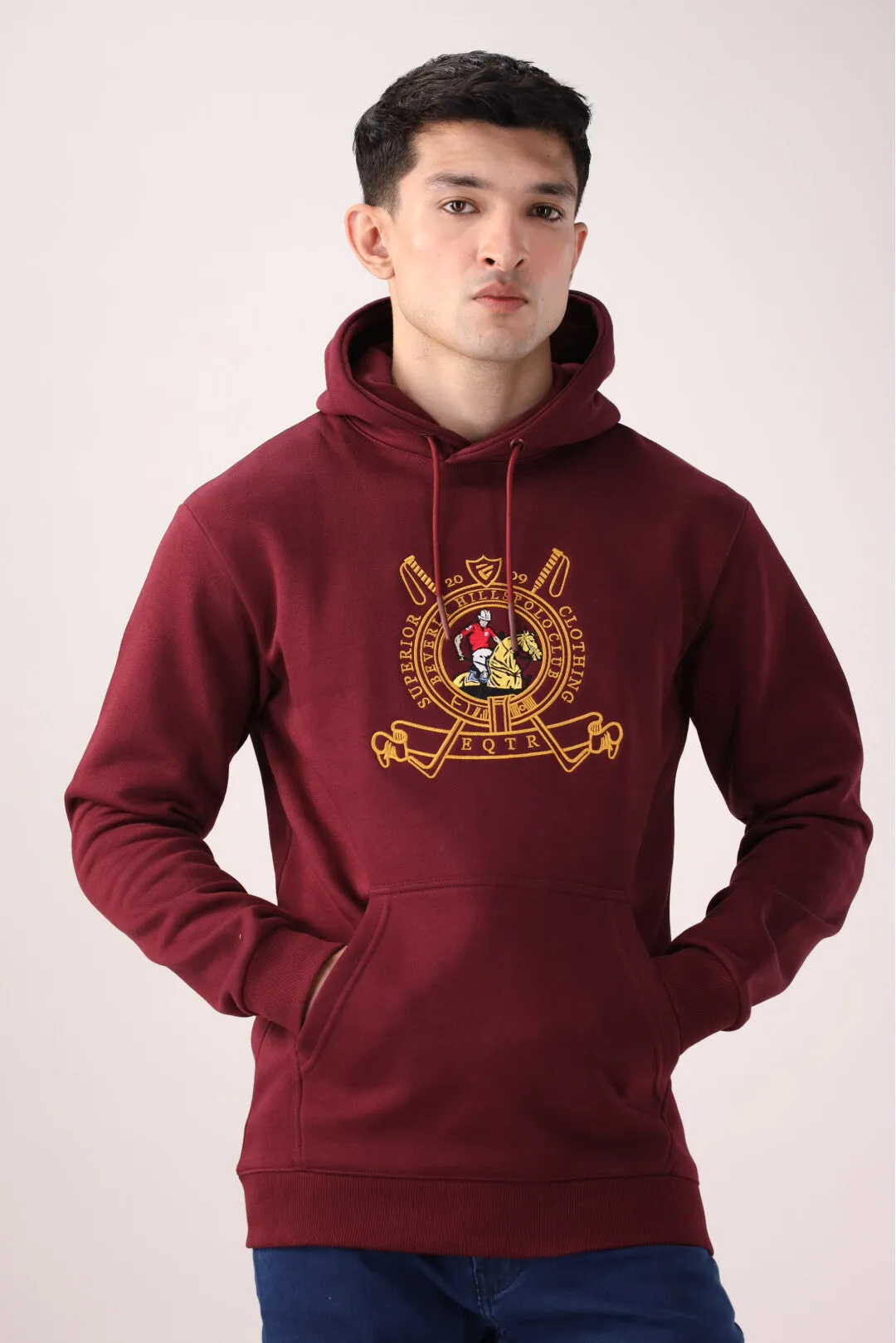 Maroon Graphic Fleece Hoodie