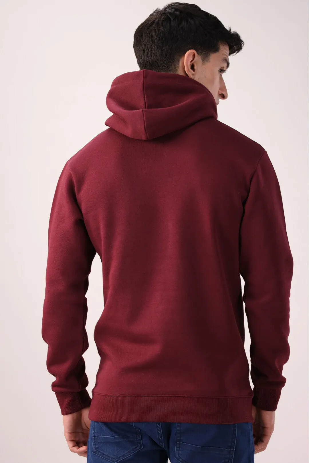 Maroon Graphic Fleece Hoodie