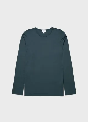 Men's Cotton Modal Lounge Long Sleeve T-shirt in Peacock