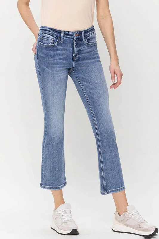 Mid Rise Kick Flare Jeans