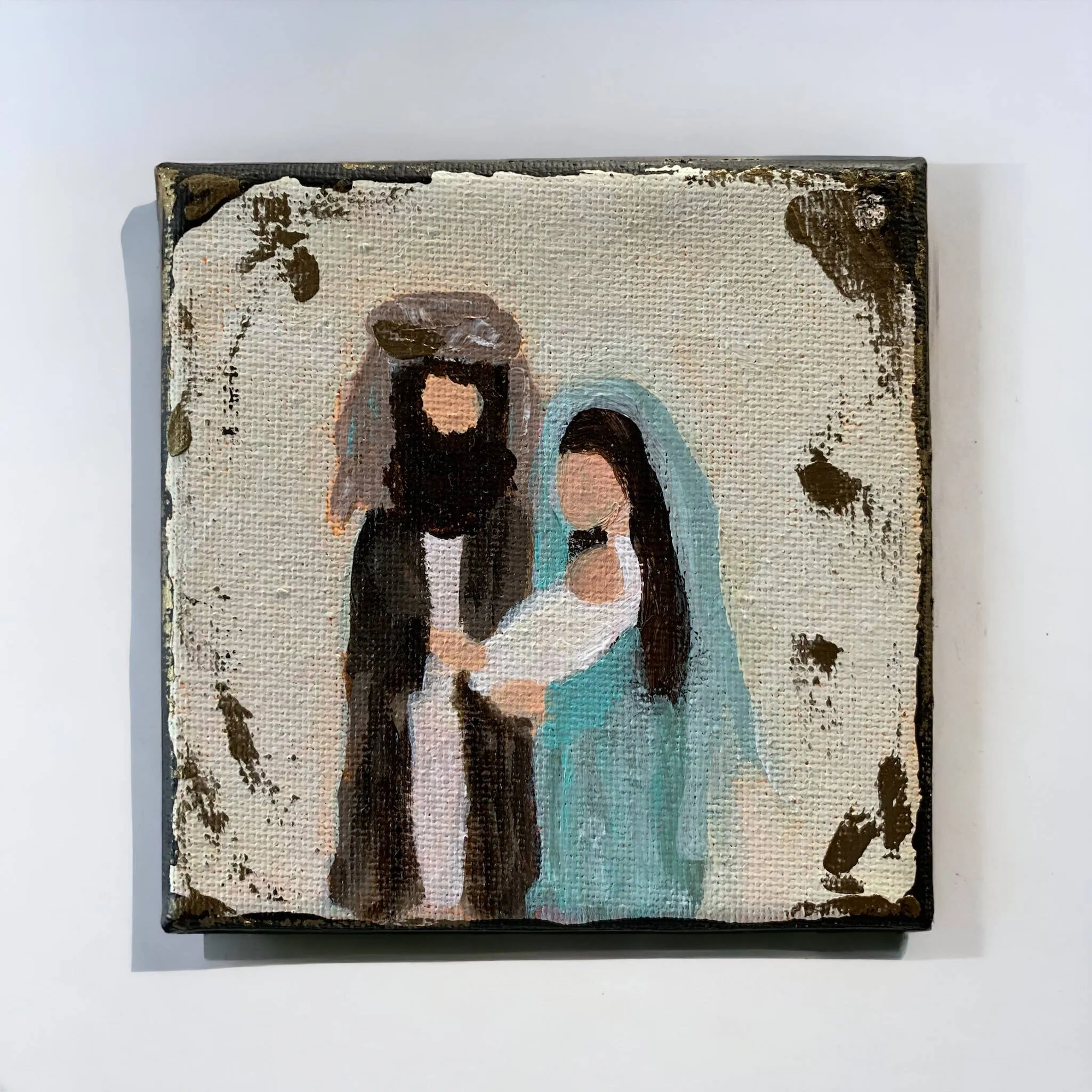 Minimalist Rustic Nativity Mini Painting